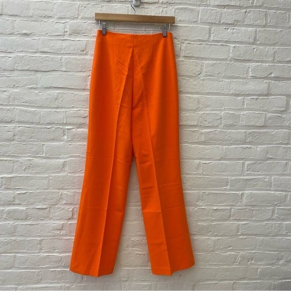 Alice + Olivia || Lorinda Super High Waist Ankle Pants Flare Trouser Orange 6