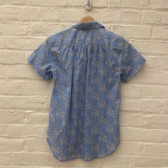 J. Crew || Classic fit Short Sleeve Shirt in Liberty Fabric Capel Floral Blue 00