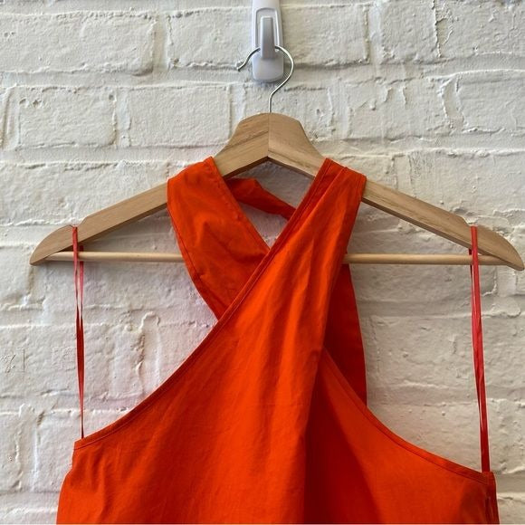 J. Crew || Organic Cotton Poplin Halter Top Red / Orange Small NWT