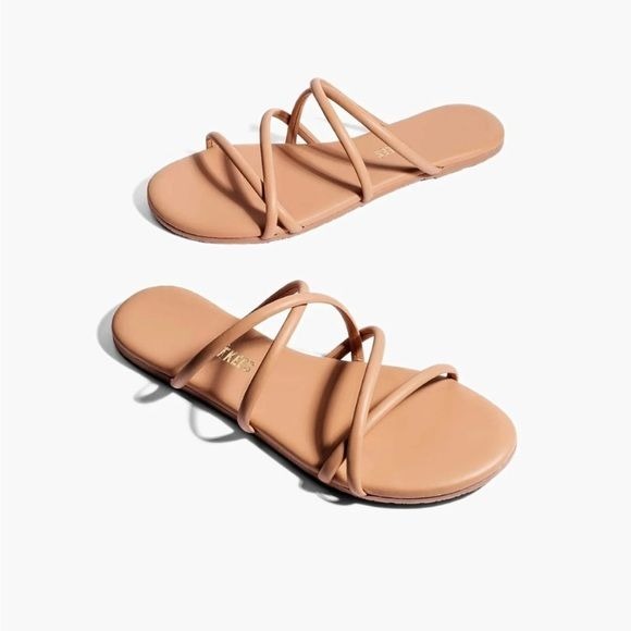 TKEES || Sloane Strappy Sandal Slide in Pout Nude Beige 40 / 9 NWOT