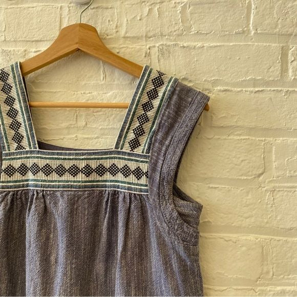 Faherty || Hailee Embroidered Cotton Mini Dress Blue XS