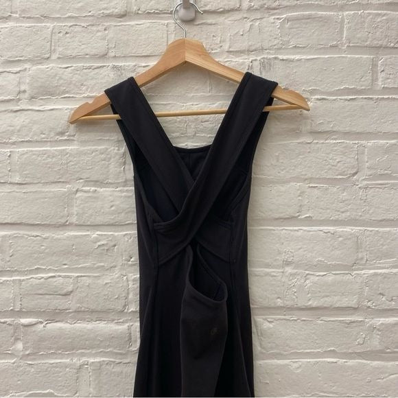 Lululemon || Picnic Play Dress Knot Midi Cross Open Back Black 6