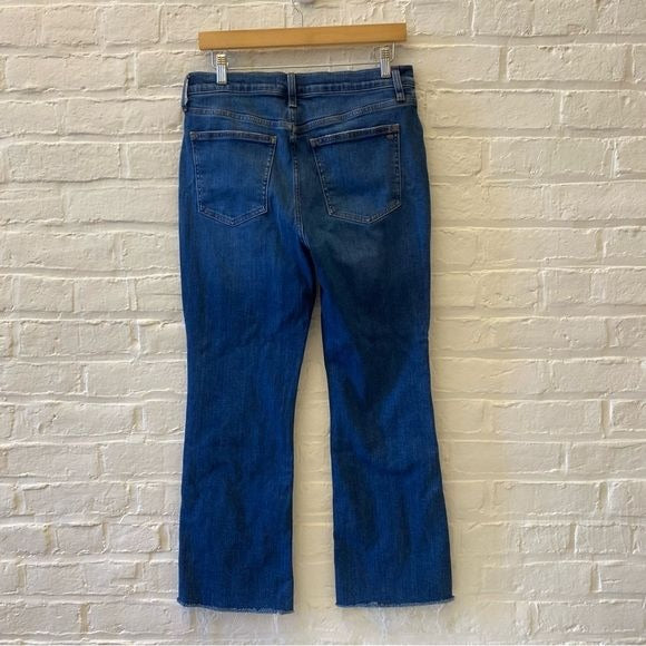 Madewell || Kick Out Crop Jeans in Brinton Wash Raw Hem Blue 29