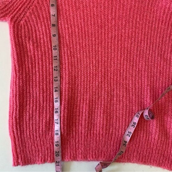 T by Alexander Wang || Ribbed Mohair Blend Crewneck Sweater Pink XS