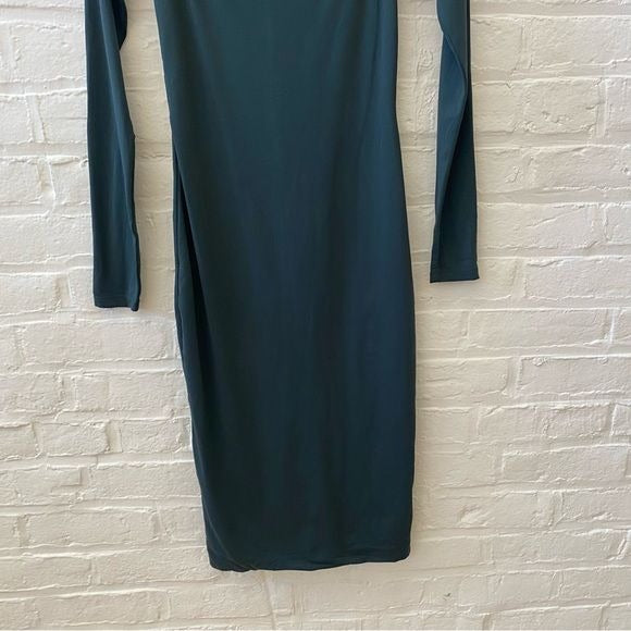 Aritzia || Ten by Babaton Horizon Dress Square Neck Long Sleeve Sculpt Green S