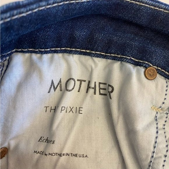 MOTHER || The Pixie Jean in Echoes Distressed Blue 24