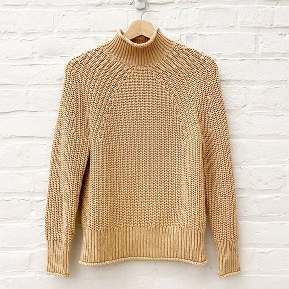 J. Crew || Relaxed Rollneck Sweater in Sandy Beach Tan XXS