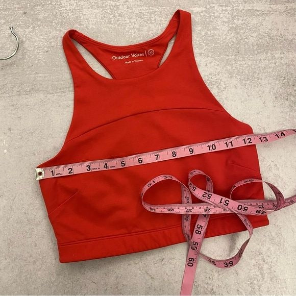 Outdoor Voices || Move Free Crop Top Longline Sports Bra Scarlet Red XS