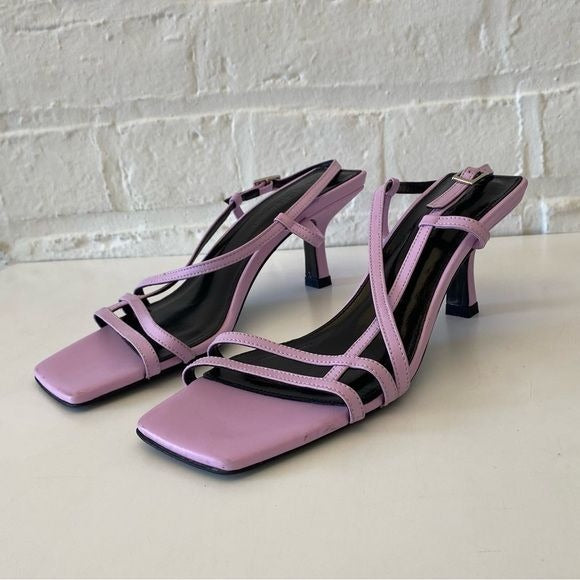 Marcella NYC || Linette Strappy Heeled Sandals Lilac Purple 36