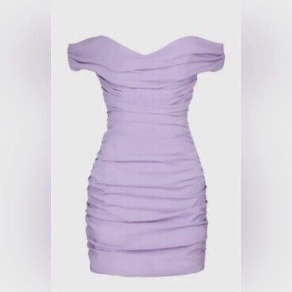 Heiress Beverly Hills || Lilac Corset Drape Mini Dress Ruched Purple XS NWT