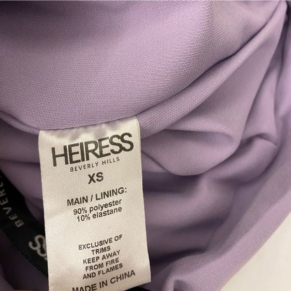 Heiress Beverly Hills || Lilac Corset Drape Mini Dress Ruched Purple XS NWT