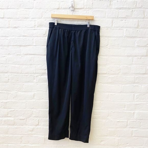 Everlane || The Italian GoWeave Black Wool Easy Pant Trouser Pull On Black 14