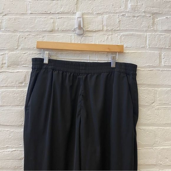 Everlane || The Italian GoWeave Black Wool Easy Pant Trouser Pull On Black 14