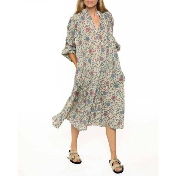 Pietsie || Atlin Cotton Dress in Arabesque Floral Cotton Large