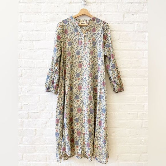 Pietsie || Atlin Cotton Dress in Arabesque Floral Cotton Large