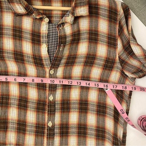 CP Shades || Romy Double Lined Plaid Button Down Shirt Flannel Look Small