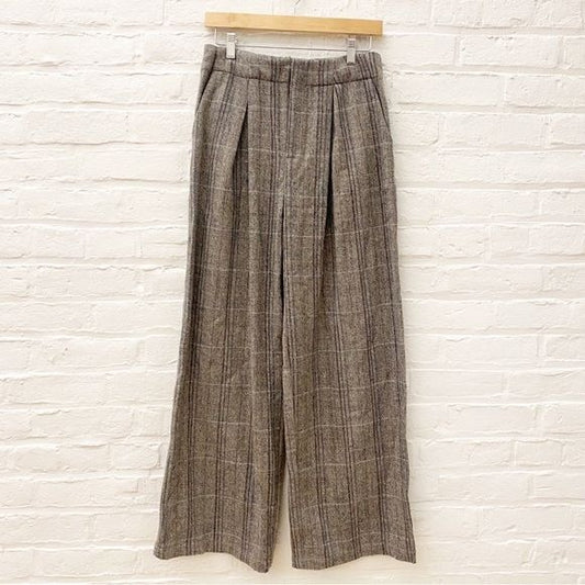 Sage the Label || League of Her Own Herringbone Trousers Wide Leg Pants Small