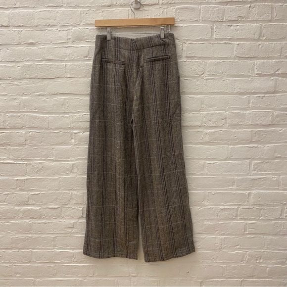 Sage the Label || League of Her Own Herringbone Trousers Wide Leg Pants Small