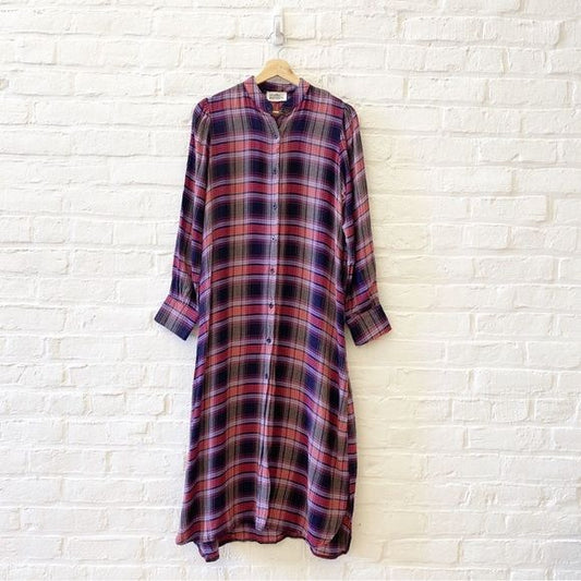 Studio Parisien || Plaid Printed Shirt Dress Red