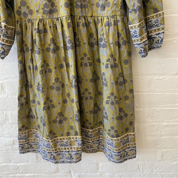 Victoria Dunn || Cyrus Mini Dress in Moss Ruffle Fall Floral Green XS NWT