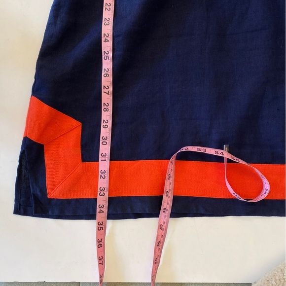 Tuckernuck || Sail to Sable Long Sleeve Classic Tunic Dress Navy Orange Small