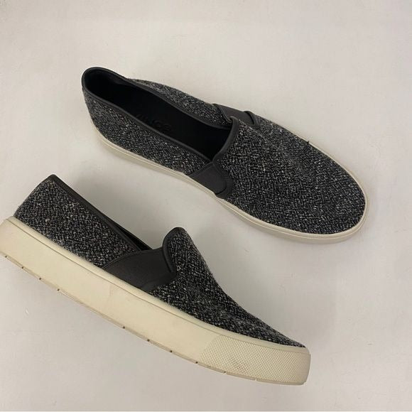 Vince || Blair Tweed Slip On Sneakers Low Top Gray 36 US 6