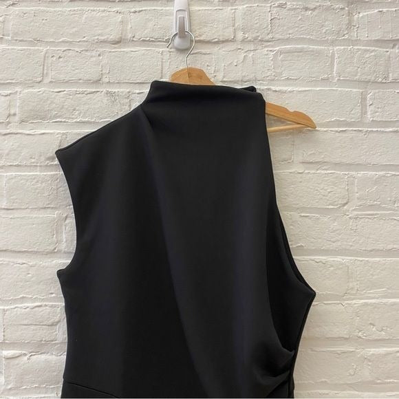 Showpo. || Rubie Mini Dress High Neck Asymmetrical One Shoulder Black US 14 NWT