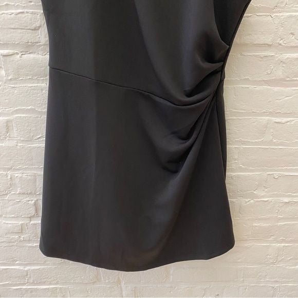 Showpo. || Rubie Mini Dress High Neck Asymmetrical One Shoulder Black US 14 NWT