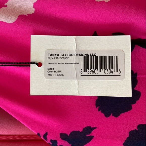 Tanya Taylor || Alannah Printed Midi Dress Hot Pink 6 NWT