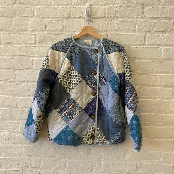 Doen || Sedona Patchwork Quilted Jacket Blue Small