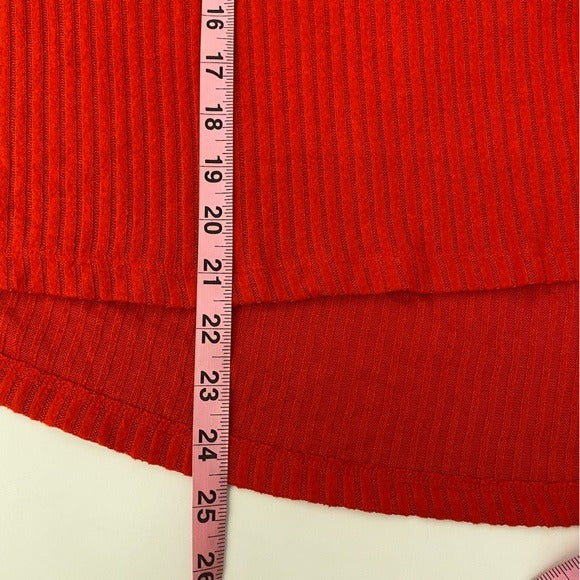 Anthropologie || Saturday Sunday Ribbed Cowl Neck Pullover Red XS/S