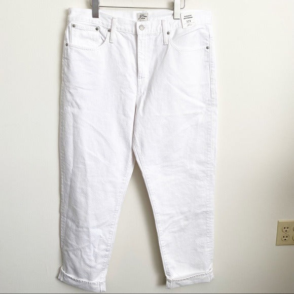 J. Crew || Slouchy Boyfriend Jeans White 32 Tall AV946