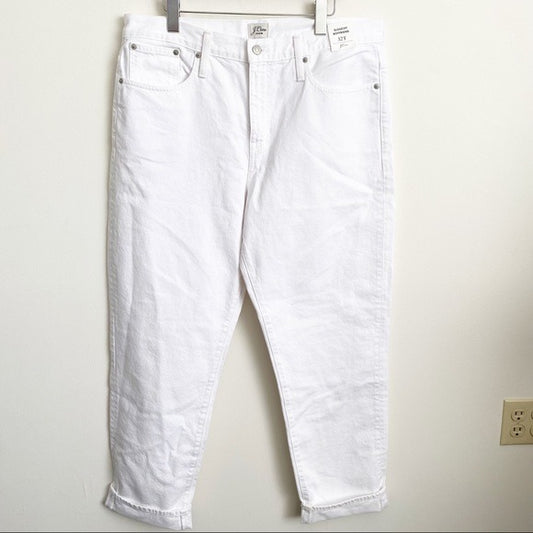 J. Crew || Slouchy Boyfriend Jeans White 32 Tall AV946