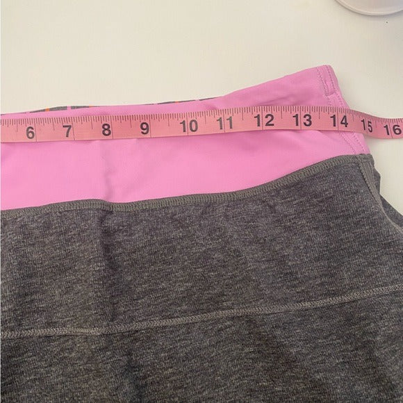 Lululemon || Pace Rival Skirt II Grey Deep Coal Vintage Pink Run Stretch 6 Tall