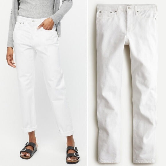 J. Crew || Slouchy Boyfriend Jeans White 32 Tall AV946