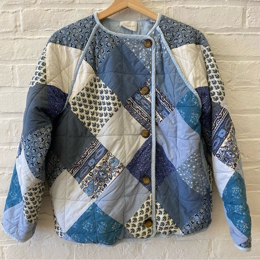 Doen || Sedona Patchwork Quilted Jacket Blue Small