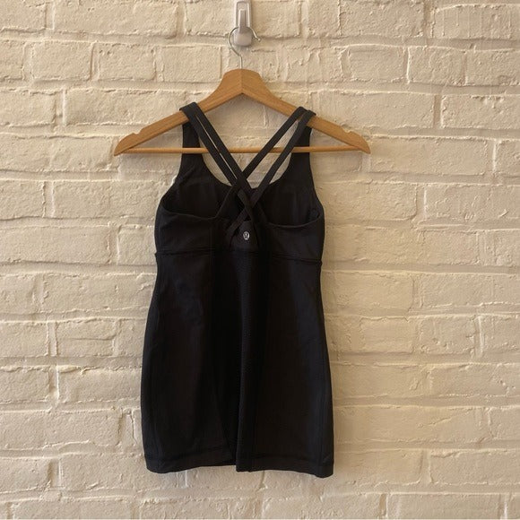 Lululemon || Energy Tank Solid Black With Pads 4