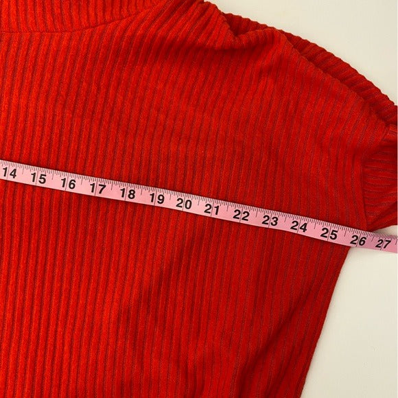 Anthropologie || Saturday Sunday Ribbed Cowl Neck Pullover Red XS/S