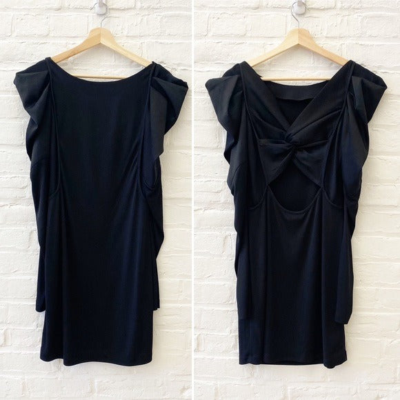 BCBGMaxAzria || Puff Sleeve Open Back Mini Dress Going Out Party Black Small