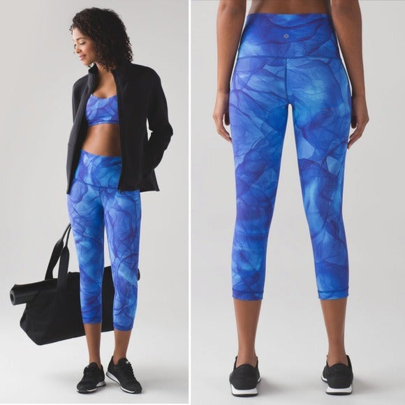 Lululemon || Wunder Under Crop Hi-Rise Midnight Tulle Multi Blue / Purple 4