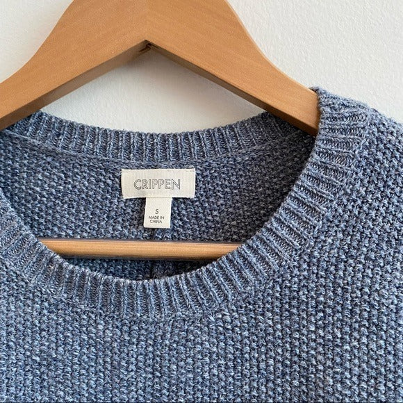 Crippen || Blue Marled Knit Crewneck Sweater Small