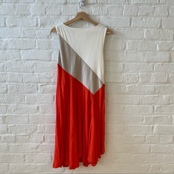 Anthropologie || Maeve Cameron Colorblock Dress Orange Small