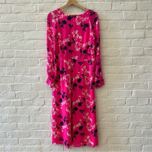 Tanya Taylor || Alannah Printed Midi Dress Hot Pink 6 NWT