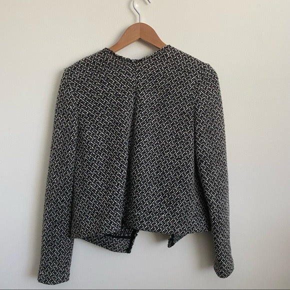 Rebecca Taylor || Marled Knit Open Front Waterfront Sweater Blazer Wide Lapel 6