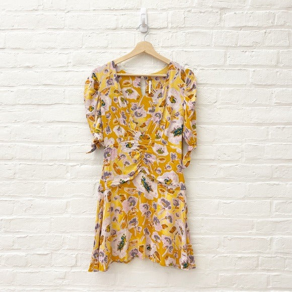 Free People || Glow Up Mini Dress Floral in Yellow 4