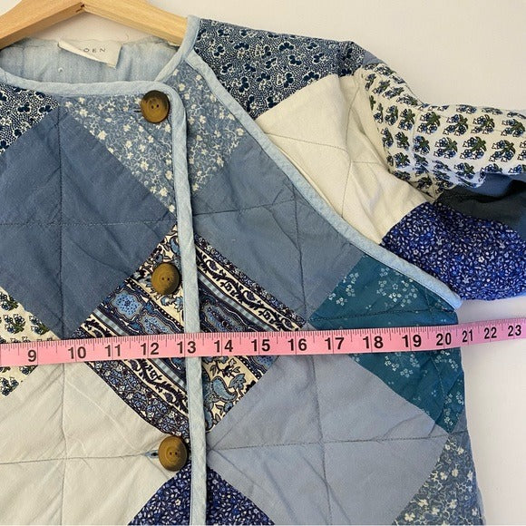 Doen || Sedona Patchwork Quilted Jacket Blue Small