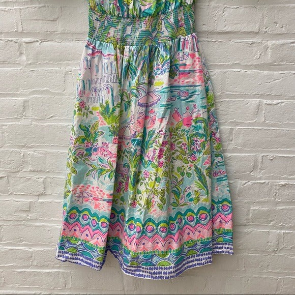 Lilly Pulitzer || Camille Dress Island Hopping Smocked Fit & Flare Small