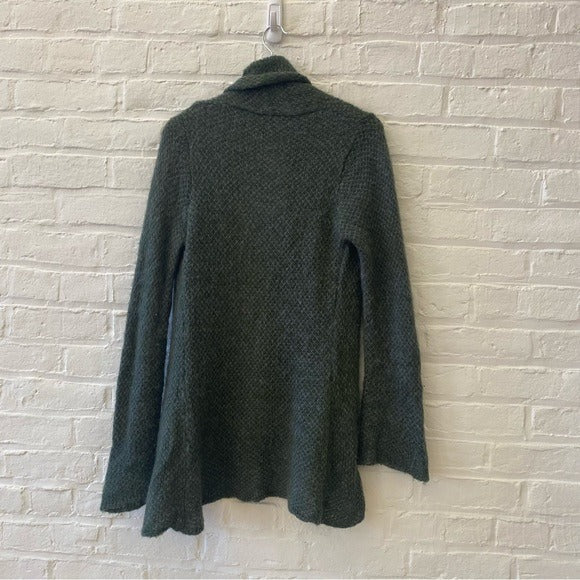 Wooden Ships || Open Cardigan Wrap Mohair Blend Green Gray S/M