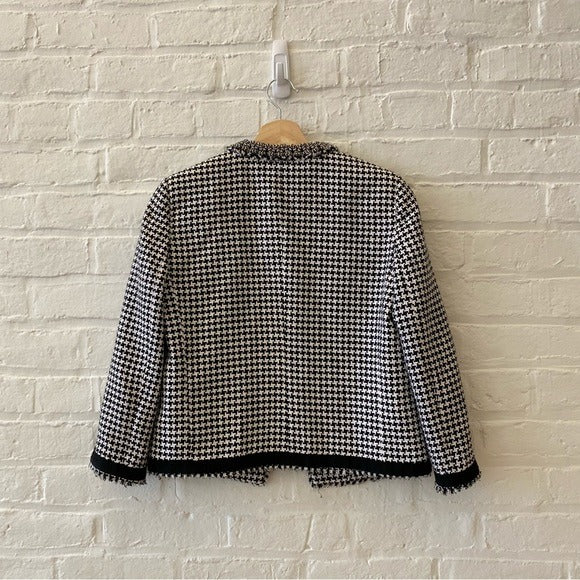 MSGM || Tweed Houndstooth Blazer Black White Alexander McQueen 42 IT 6 US