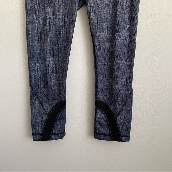 Lululemon || Run Inspire Crops Leggings Luxtreme Burlap Texture Black Dune 6